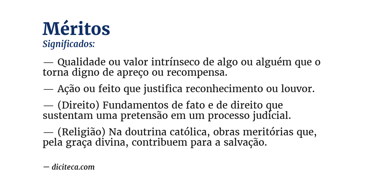 Significado de méritos