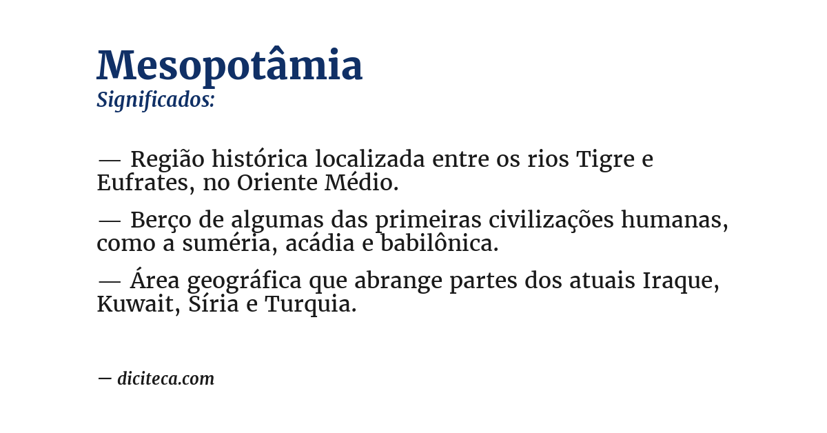 Significado de mesopotâmia