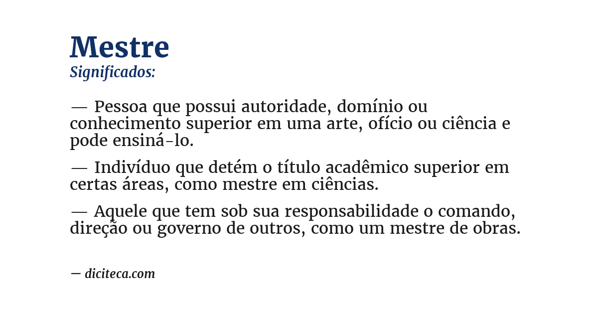 Significado de mestre