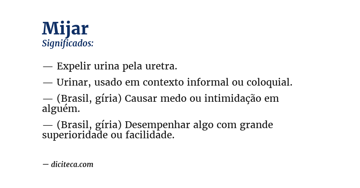 Significado de mijar