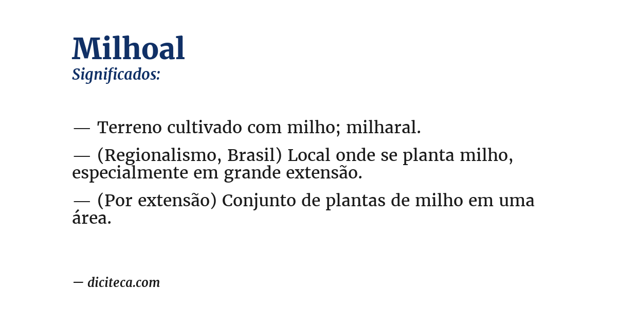Significado de milhoal