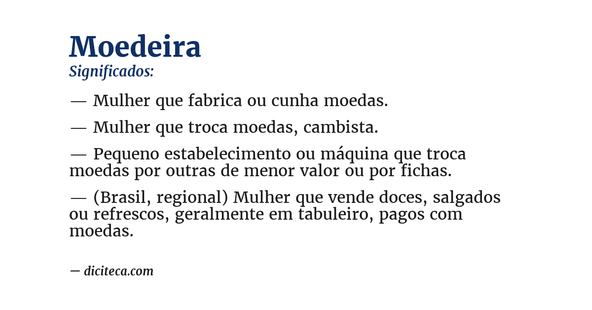 Significado de moedeira