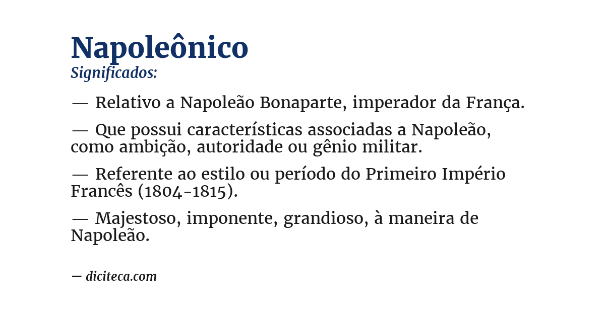 Significado de napoleônico
