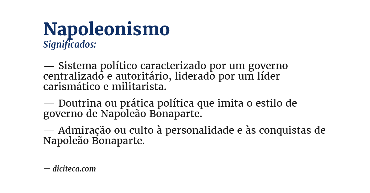 Significado de napoleonismo