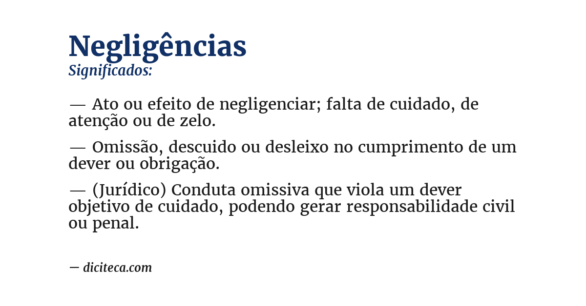 Significado de negligências