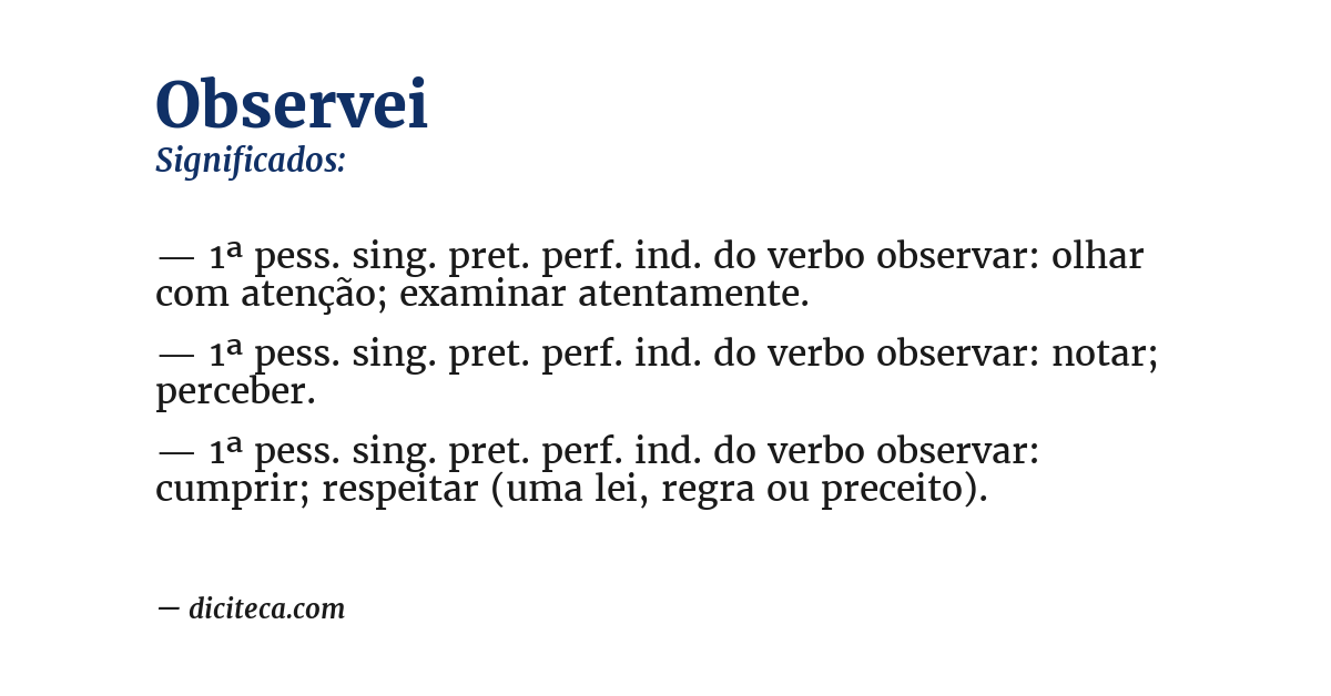 Significado de observei