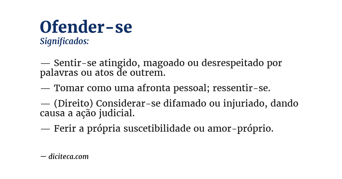 Significado de ofender-se