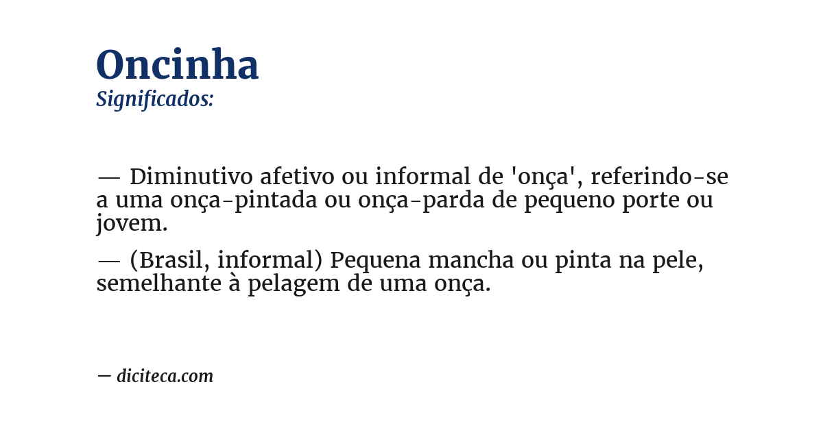 Significado de oncinha