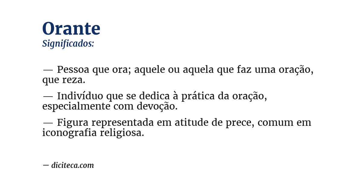 Significado de orante