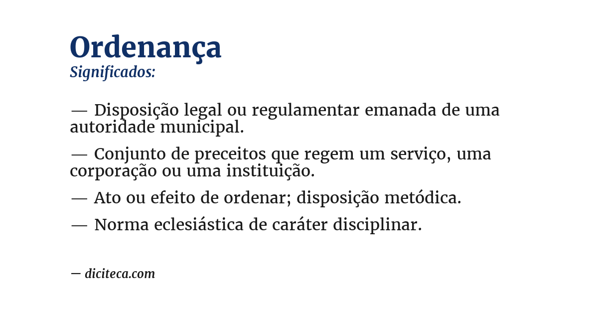 Significado de ordenança