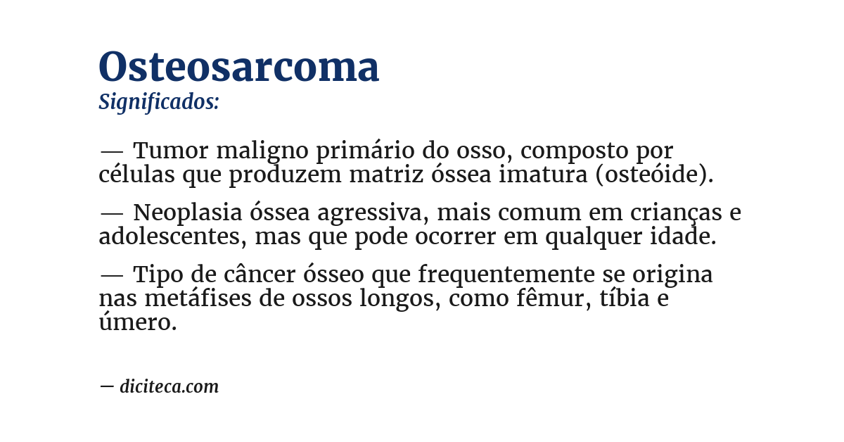 Significado de osteosarcoma