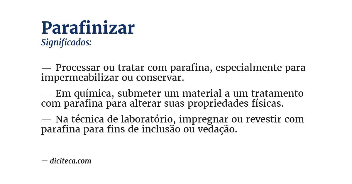 Significado de parafinizar