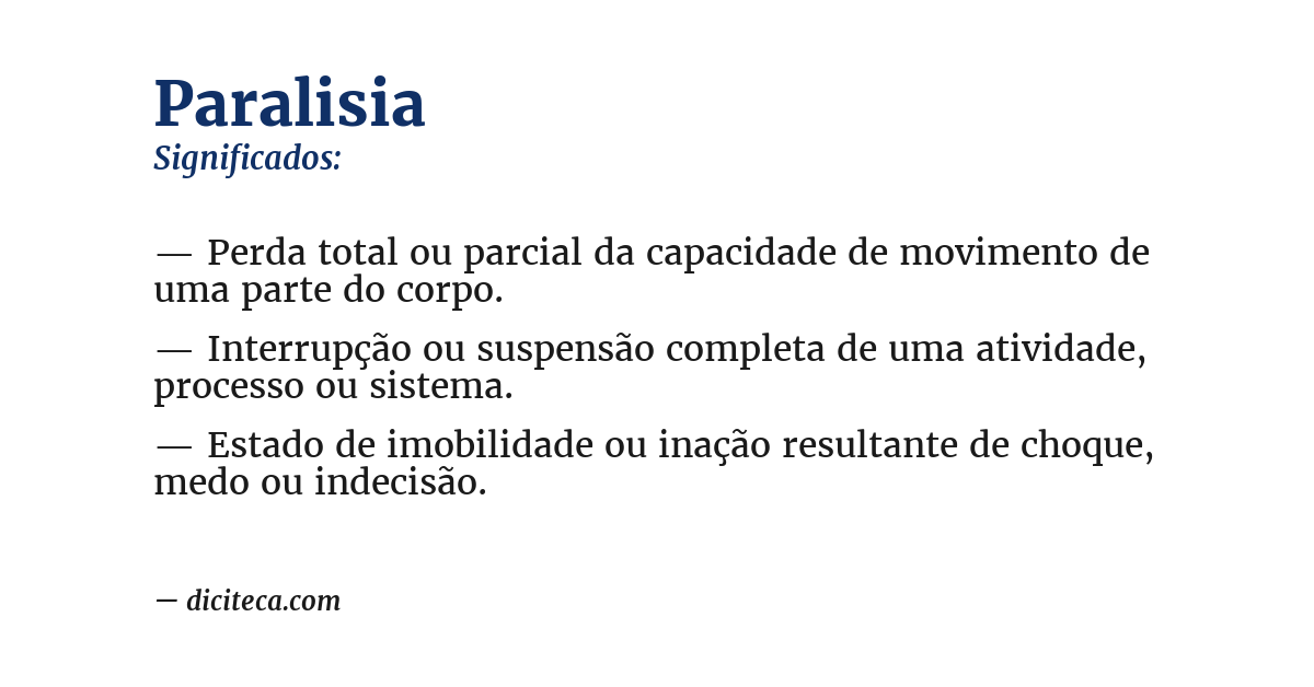Significado de paralisia