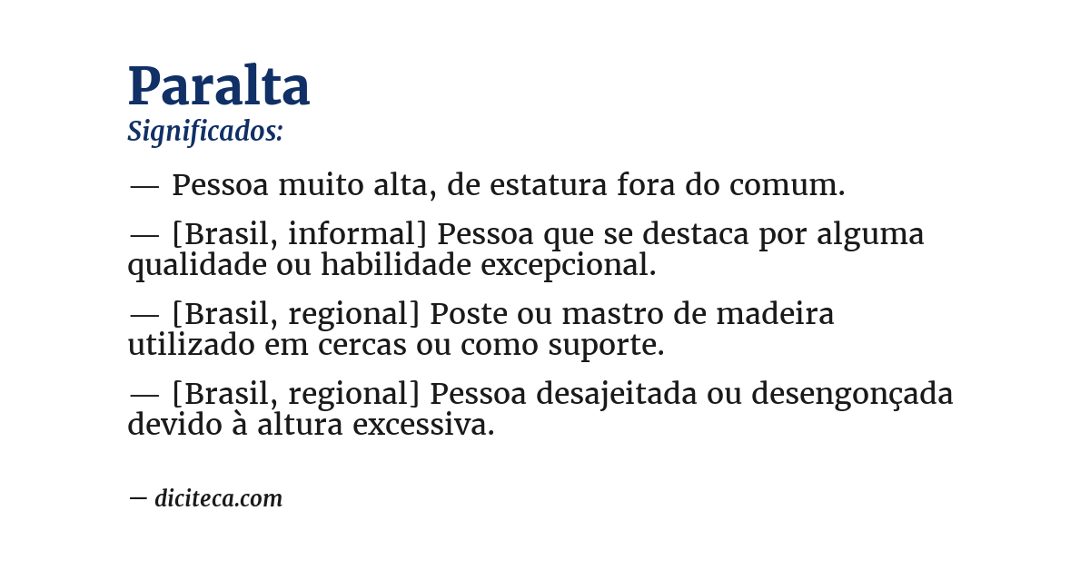 Significado de paralta