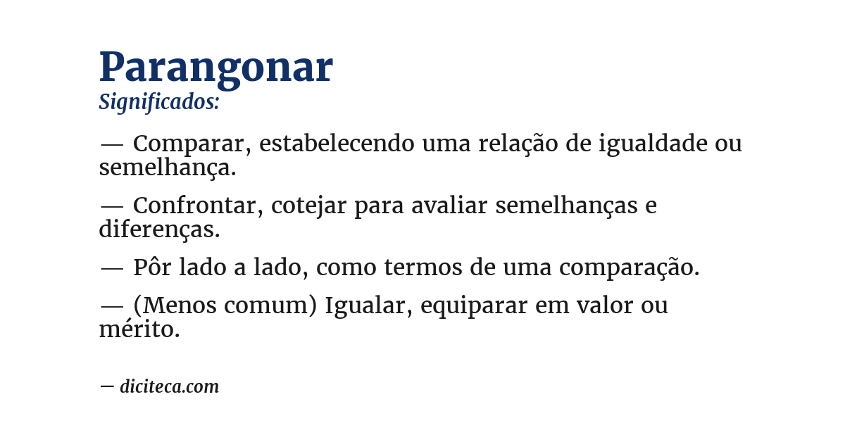 Significado de parangonar