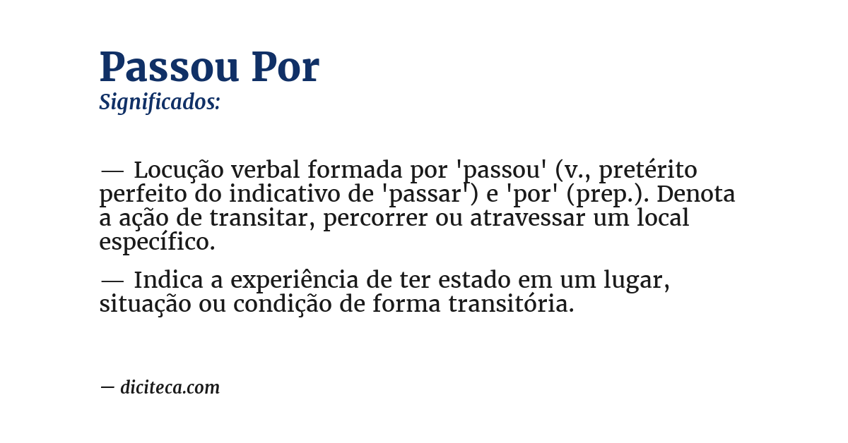 Significado de passou por