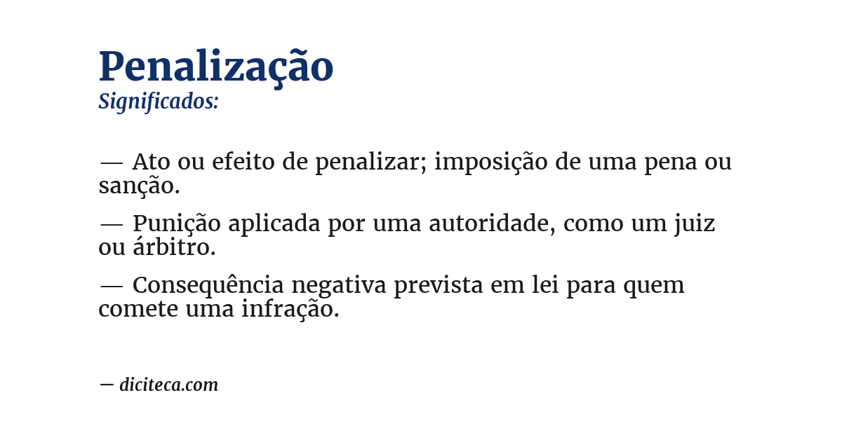 Significado de penalização