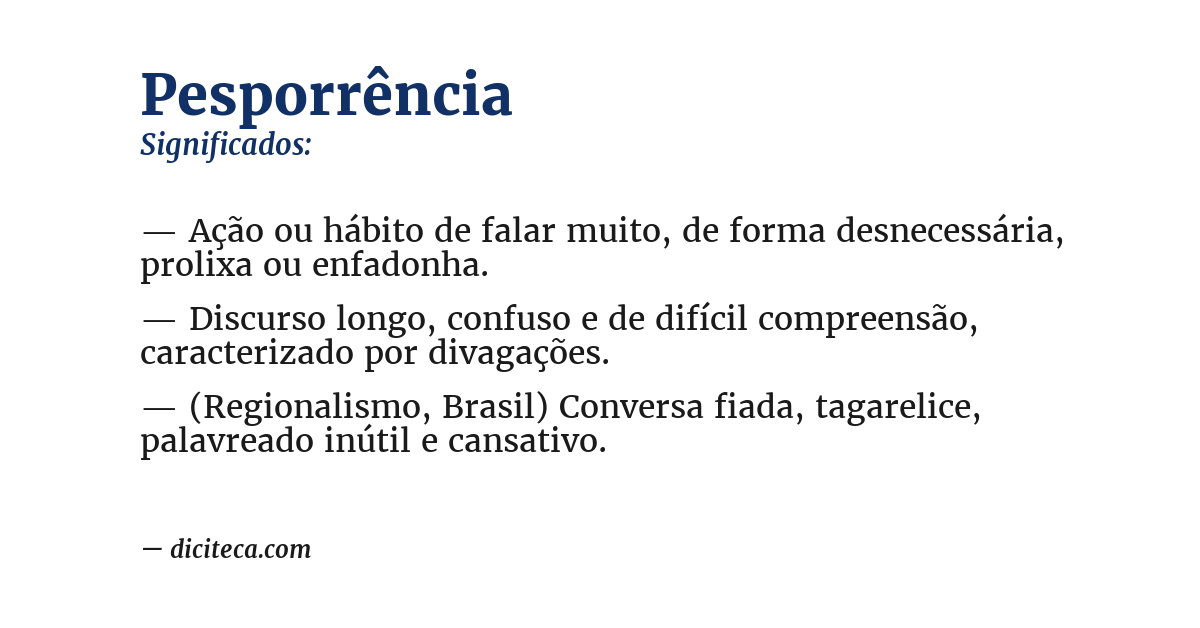 Significado de pesporrência