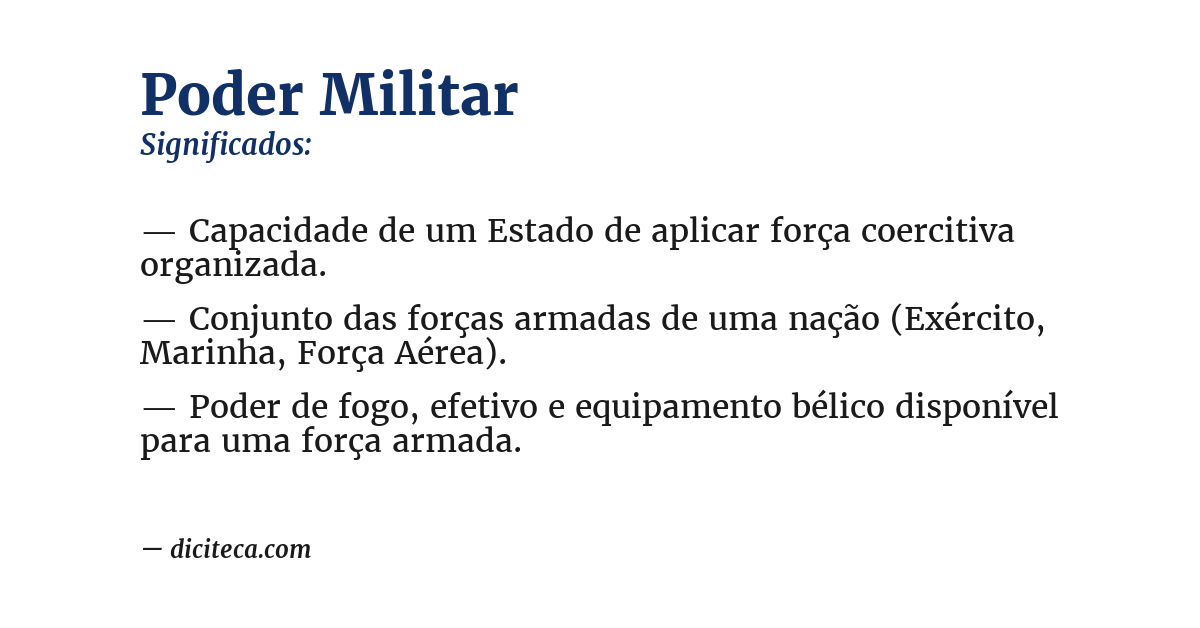 Significado de poder militar