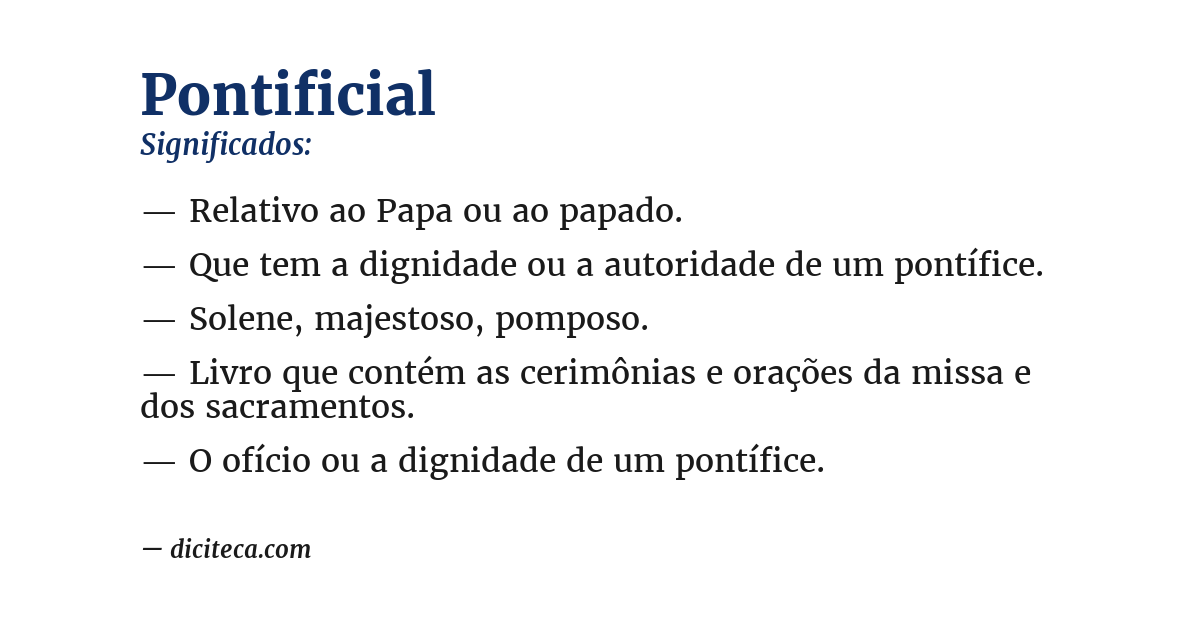 Significado de pontificial