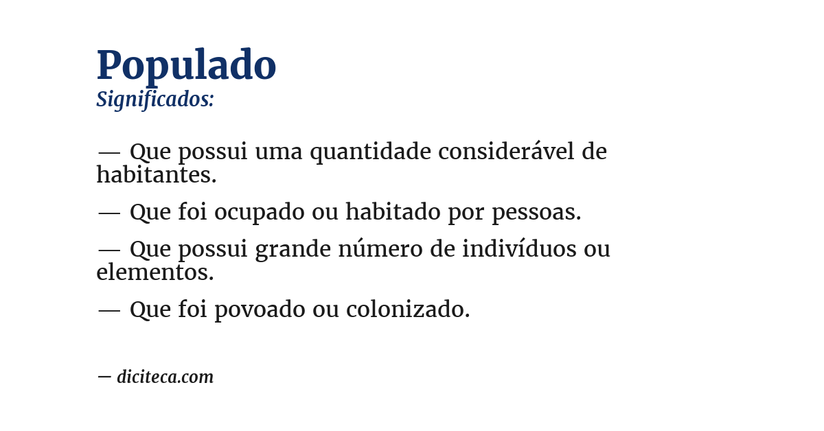 Significado de populado