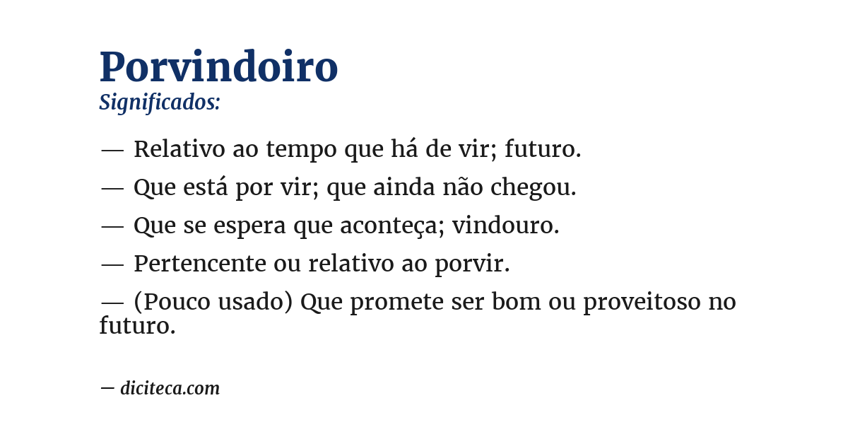 Significado de porvindoiro