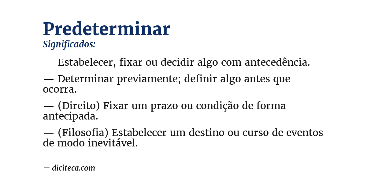 Significado de predeterminar