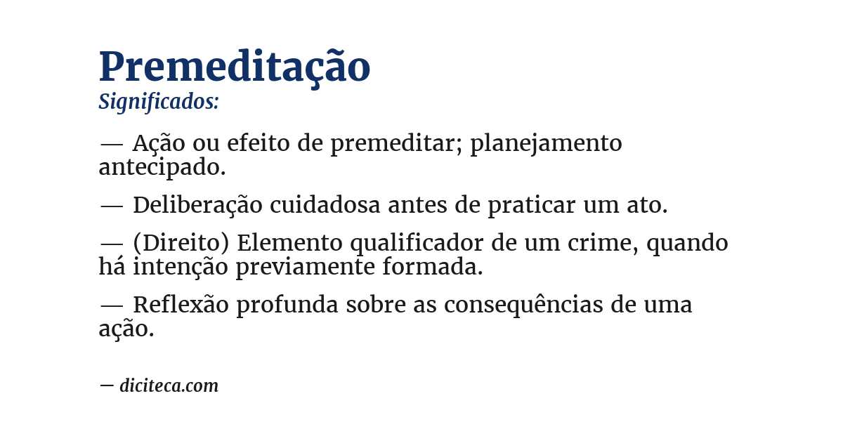 Significado de premeditação