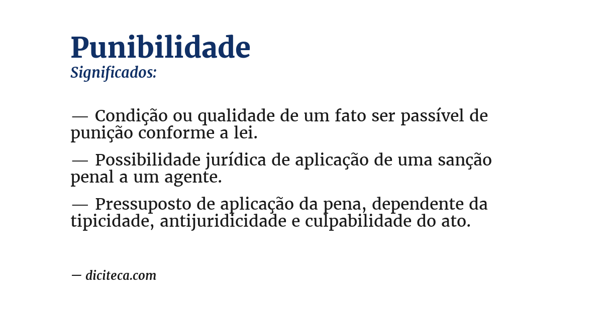 Significado de punibilidade