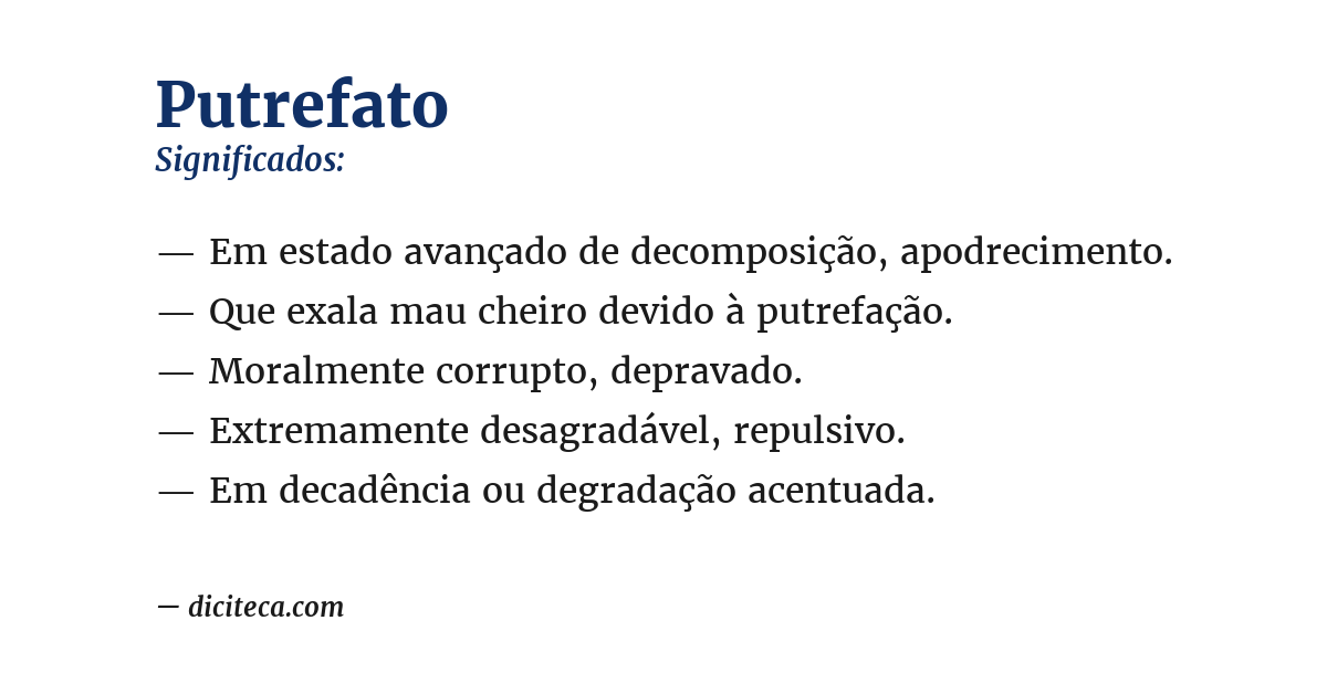 Significado de putrefato