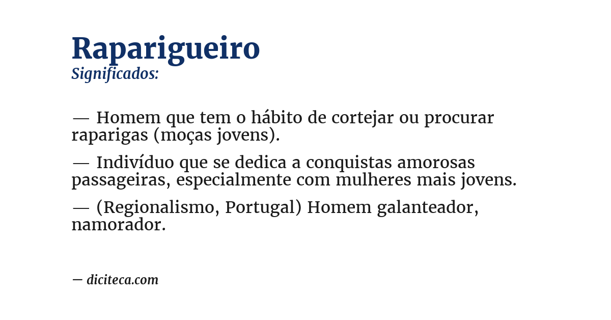 Significado de raparigueiro