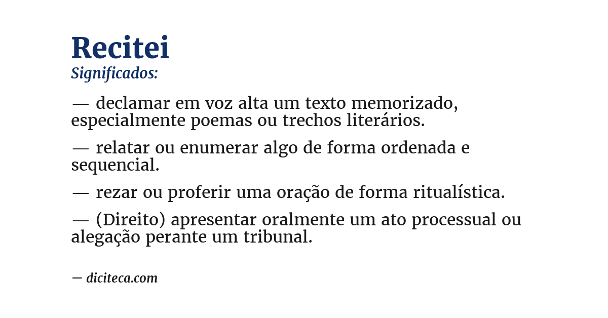 Significado de recitei
