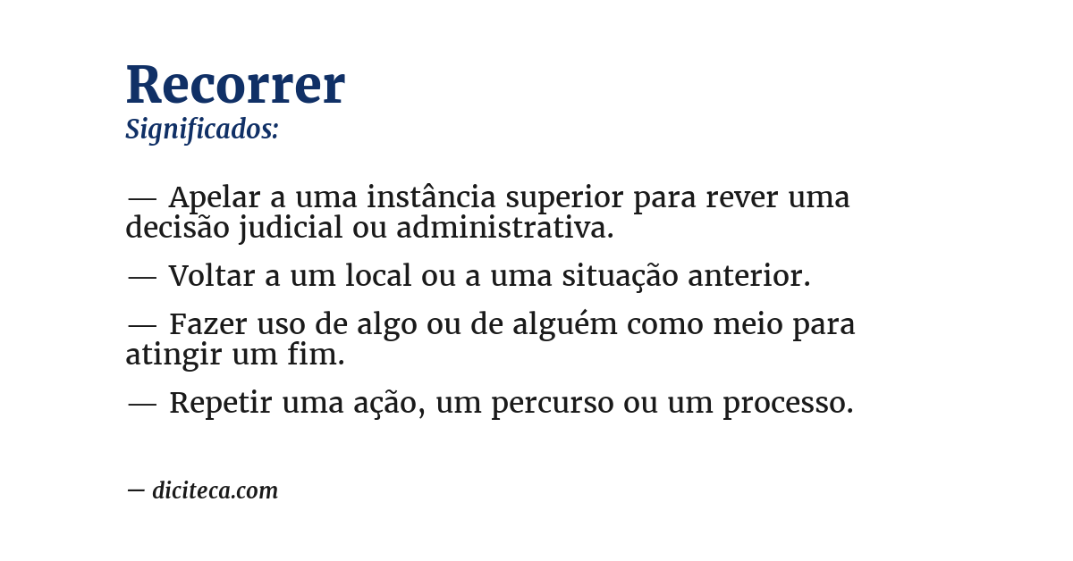 Significado de recorrer