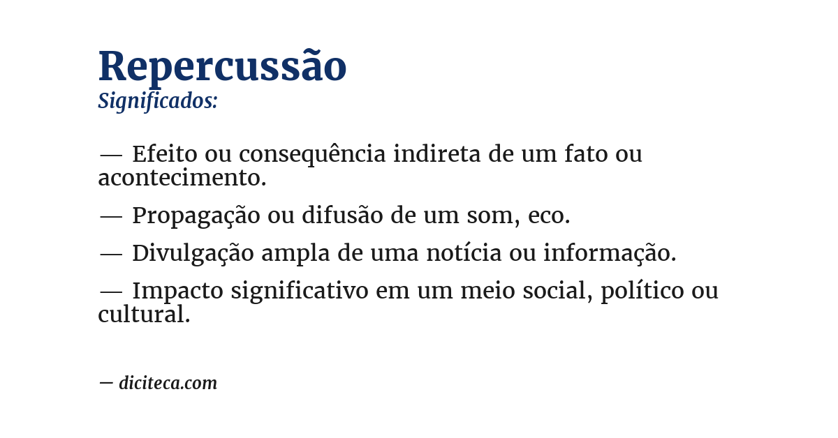 Significado de repercussão