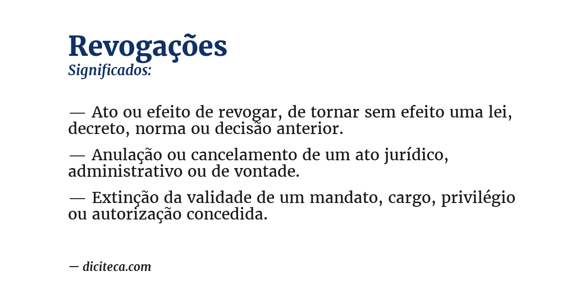 Significado de revogações