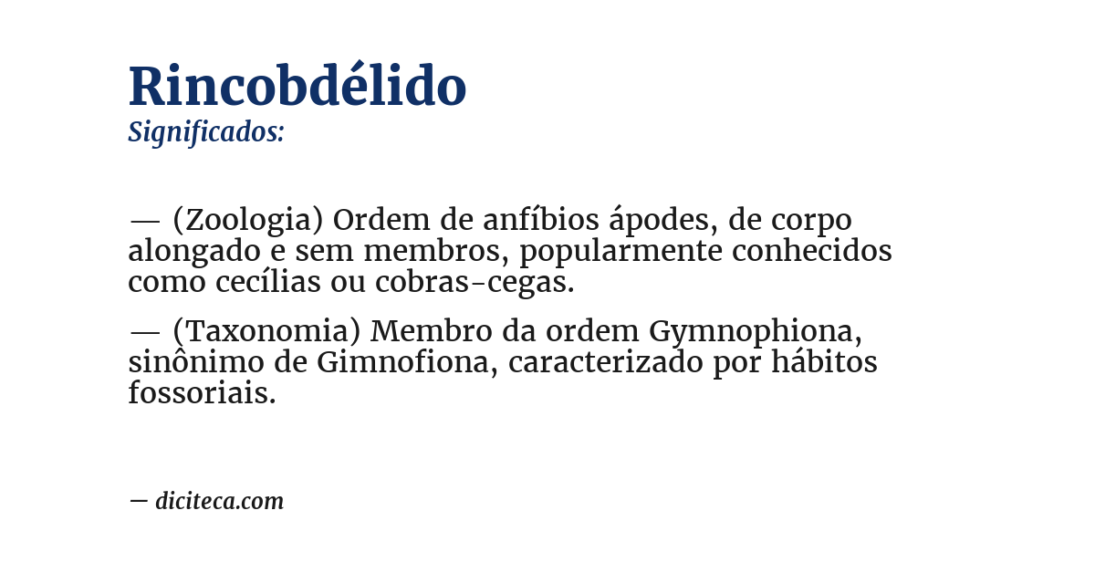 Significado de rincobdélido