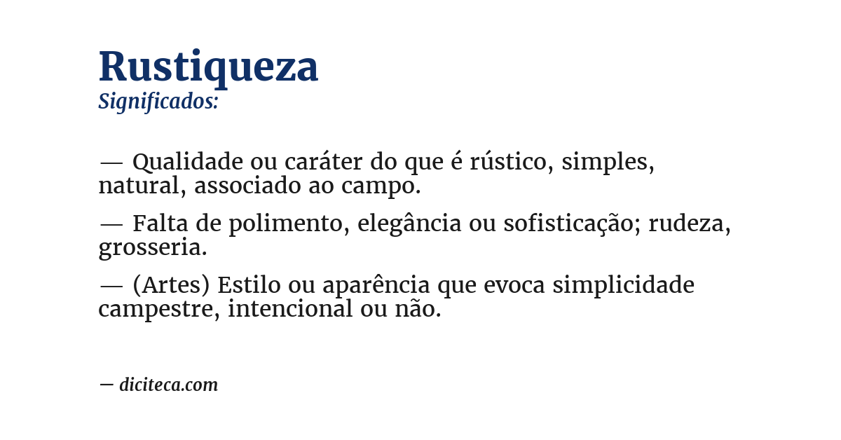 Significado de rustiqueza