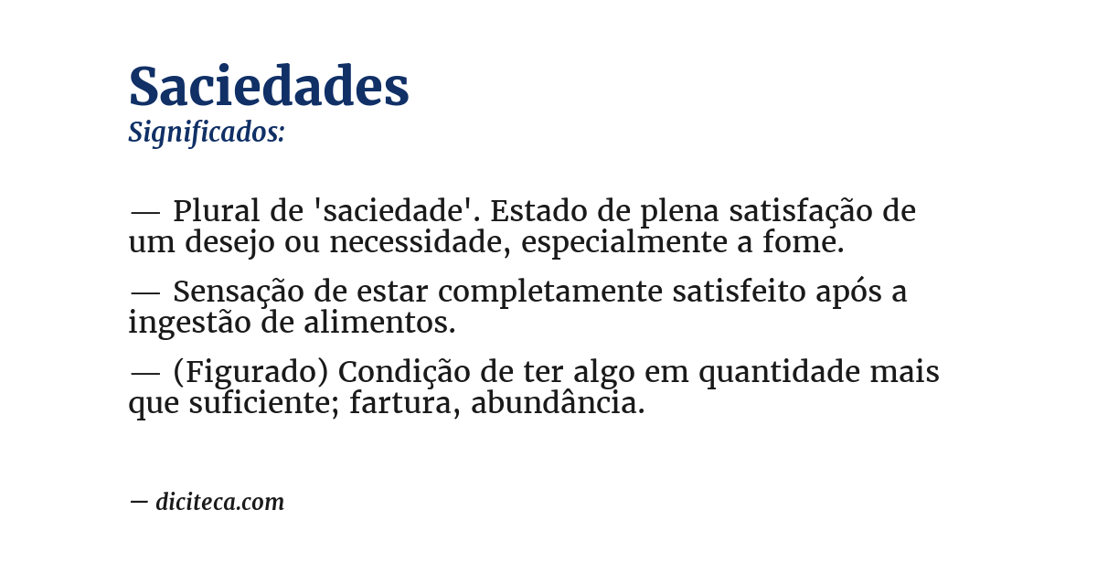 Significado de saciedades