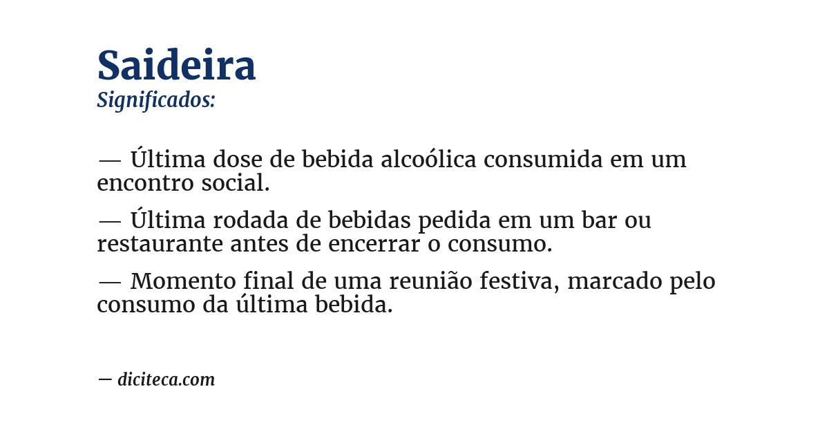 Significado de saideira