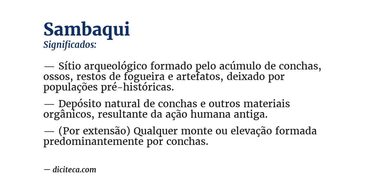 Significado de sambaqui