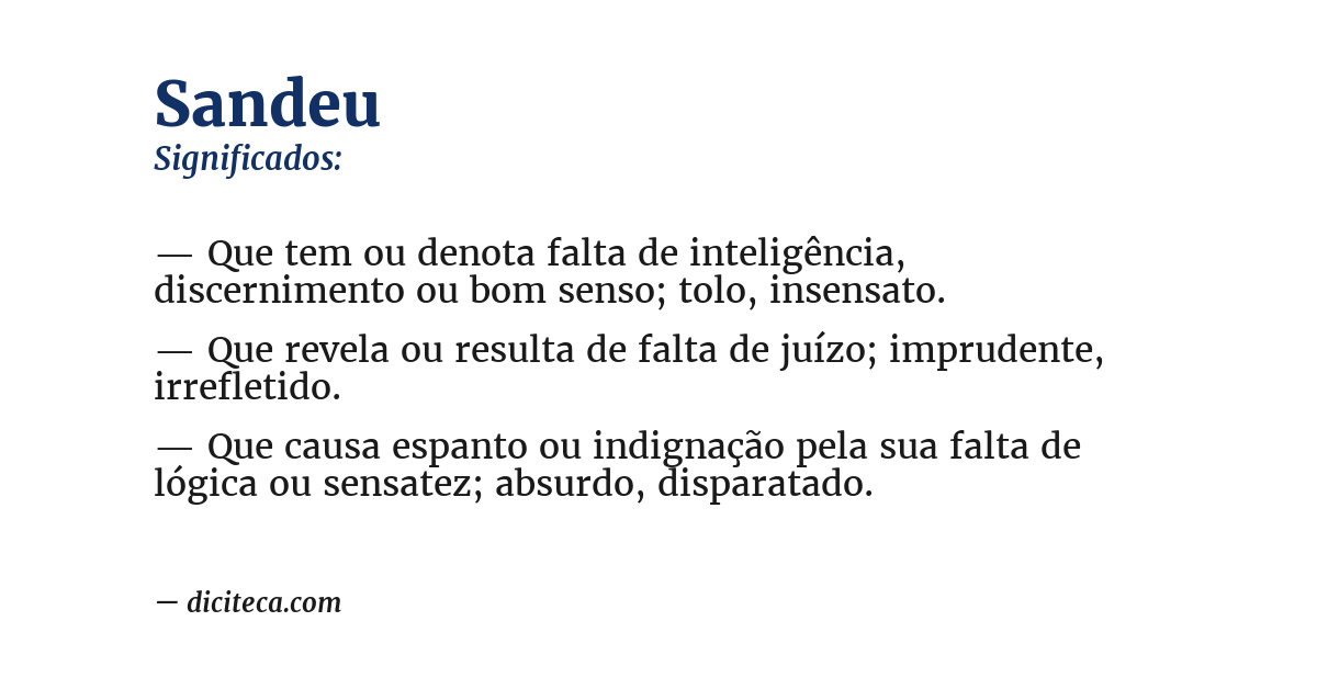 Significado de sandeu