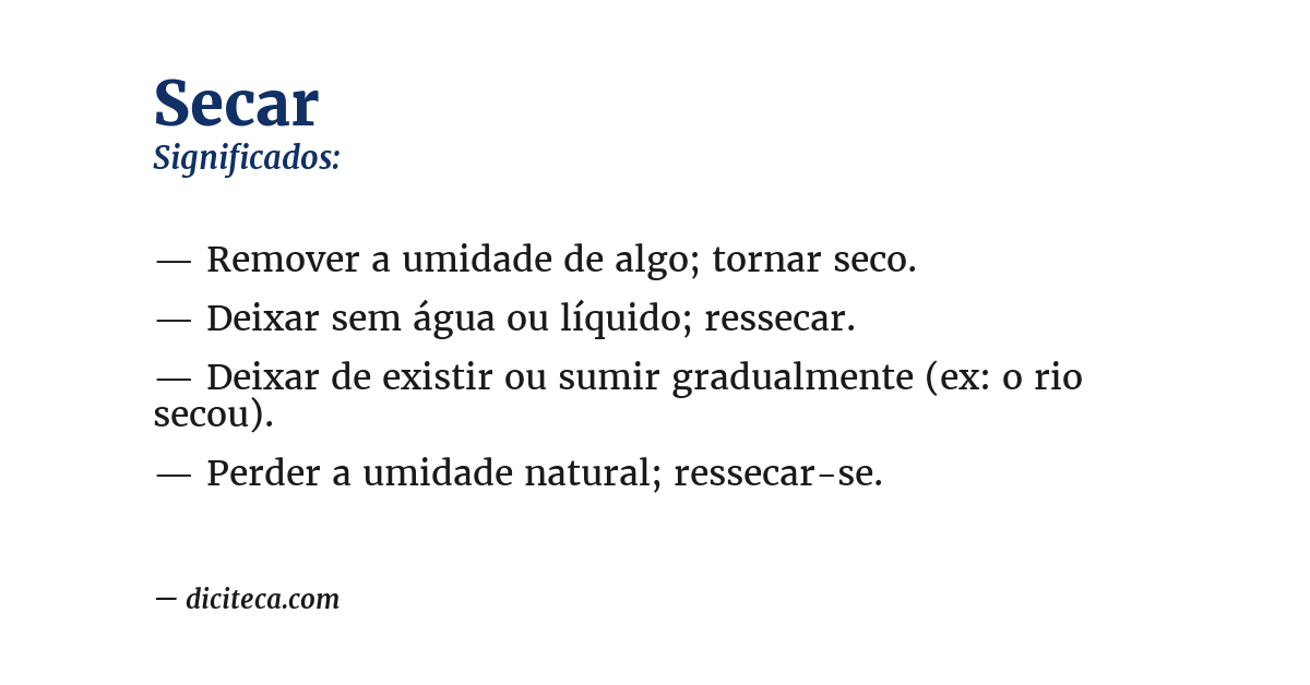 Significado de secar