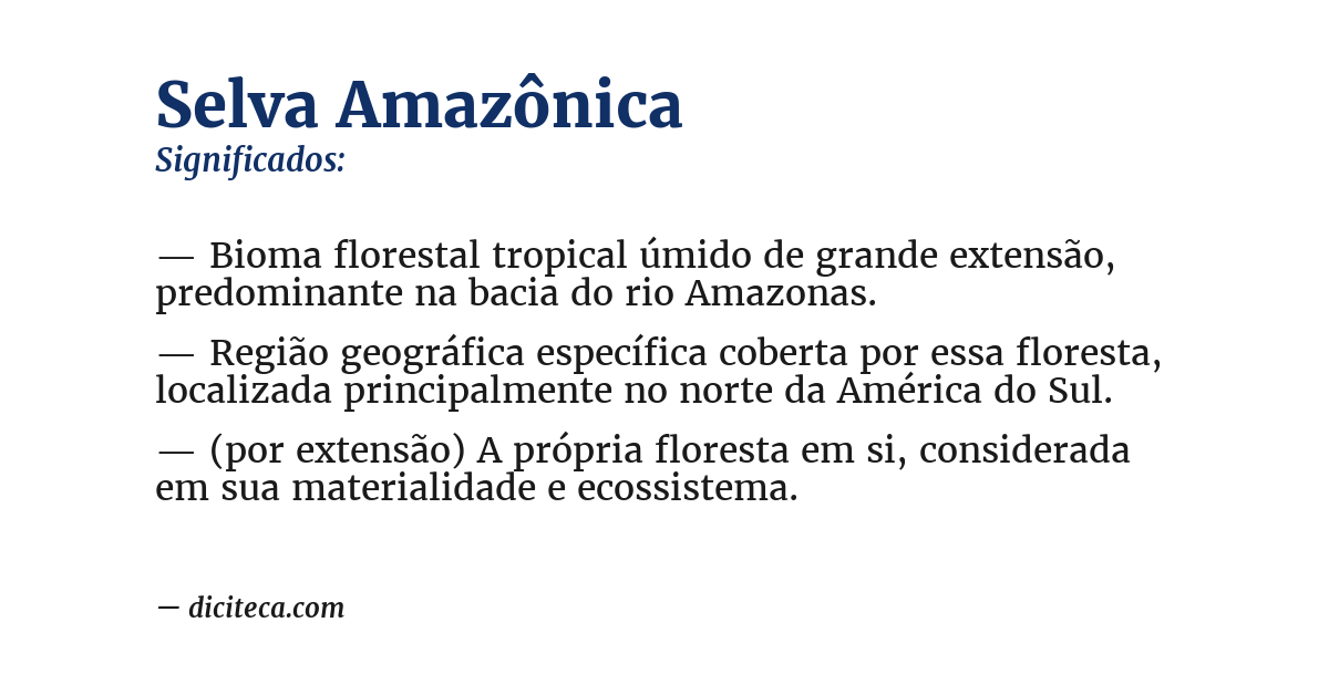 Significado de selva amazônica