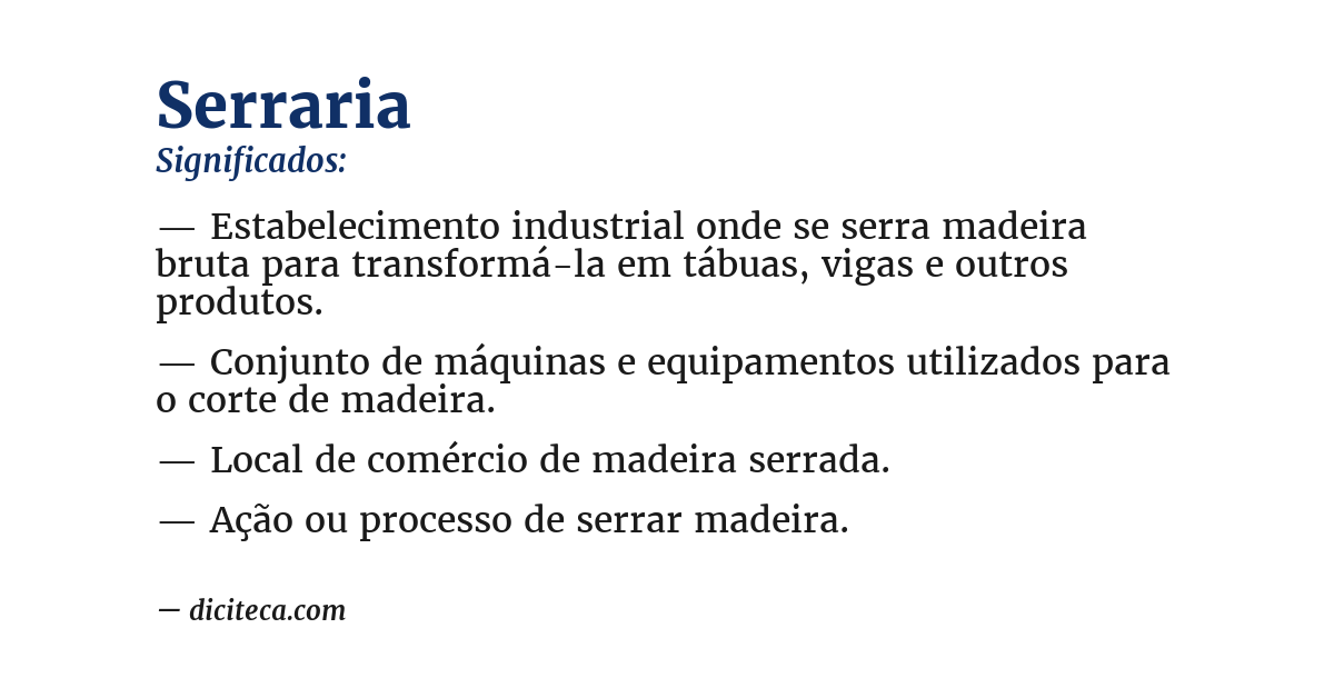 Significado de serraria