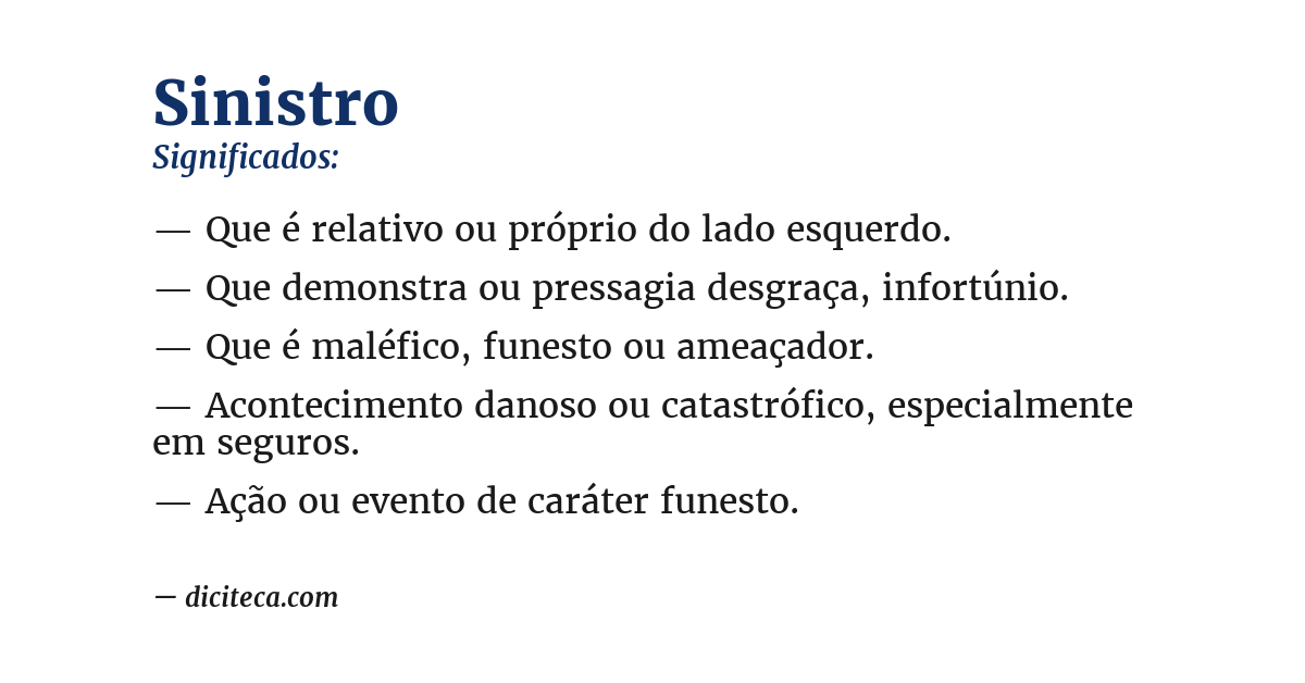 Significado de sinistro
