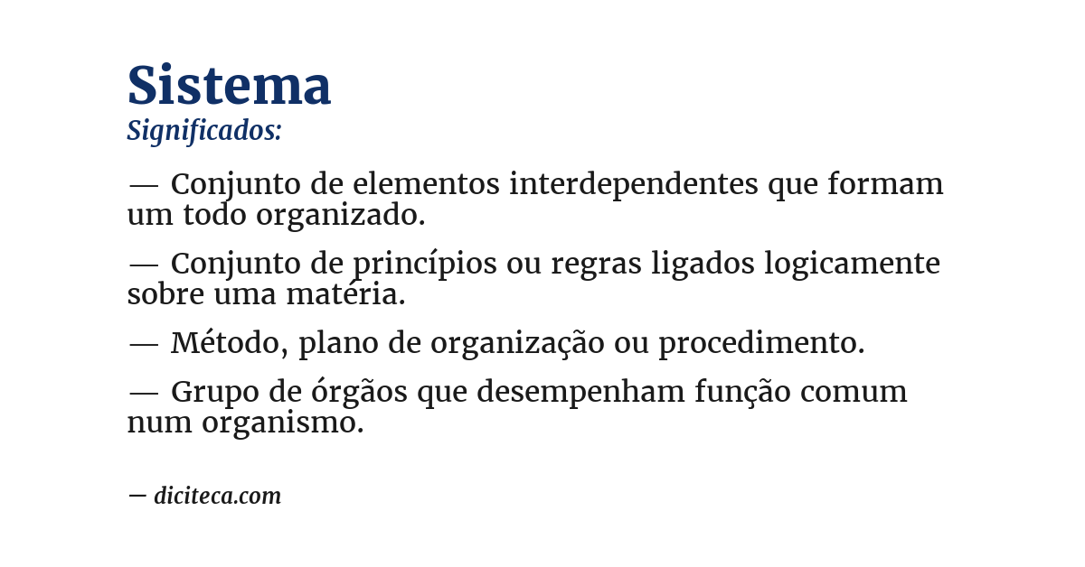 Significado de sistema