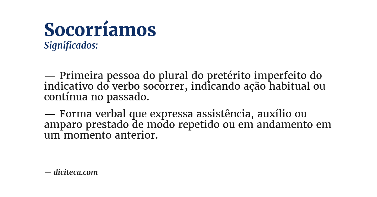 Significado de socorríamos
