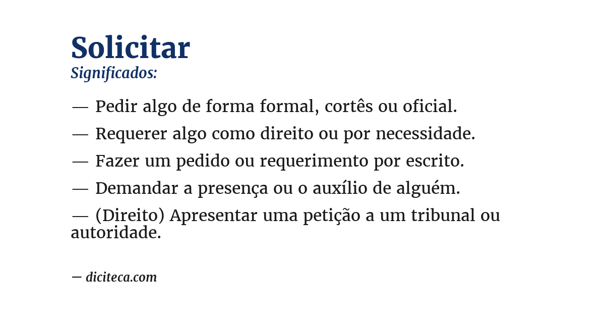 Significado de solicitar
