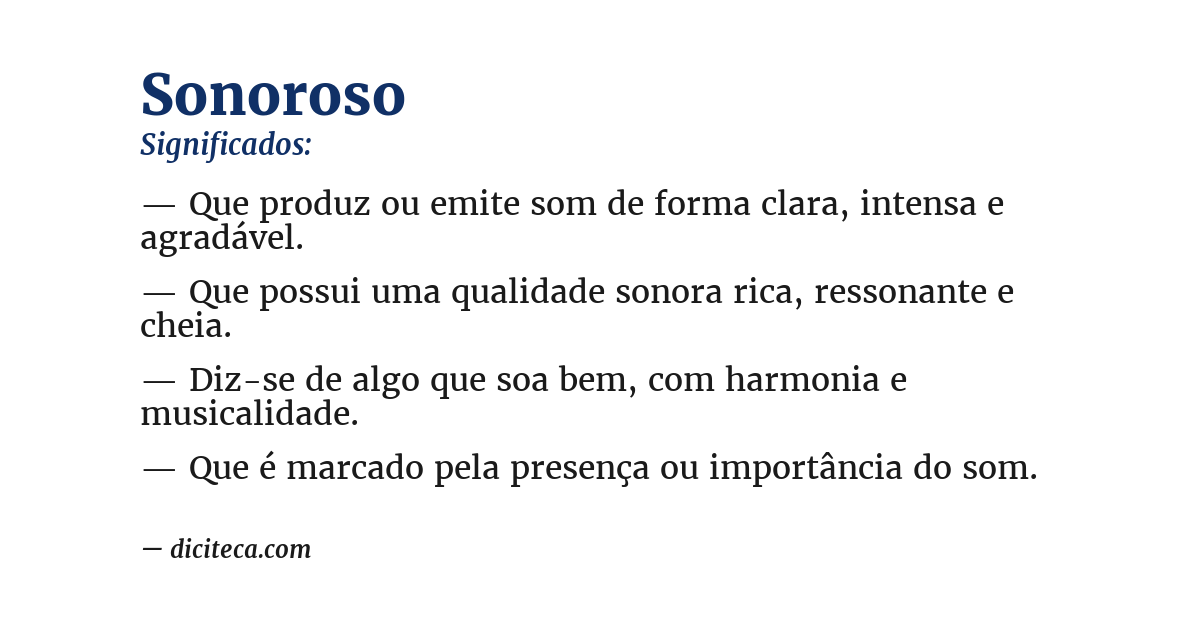 Significado de sonoroso