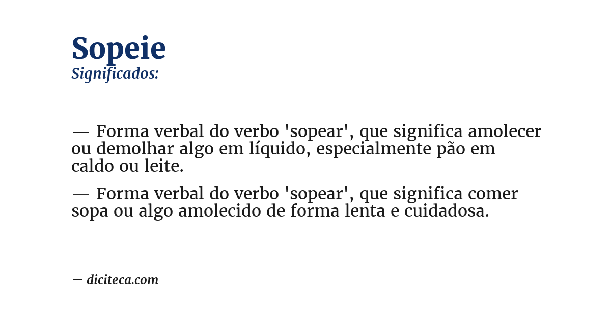 Significado de sopeie